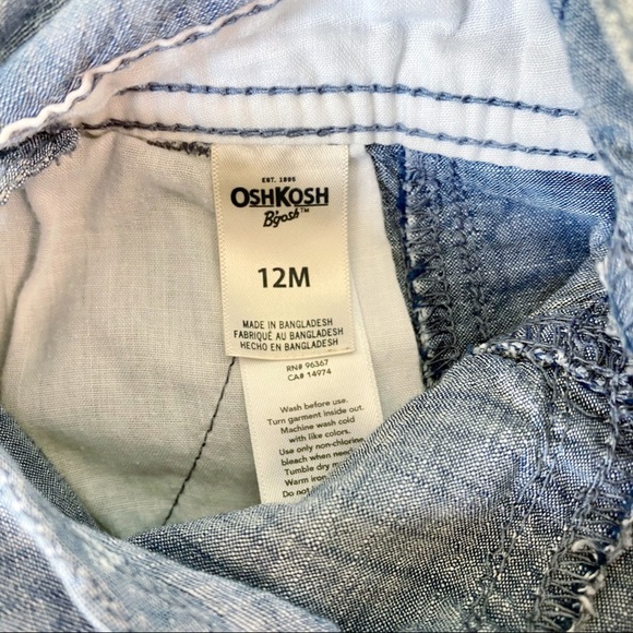 OshKosh star print baby overall shorts 12 months - Picture 3 of 5